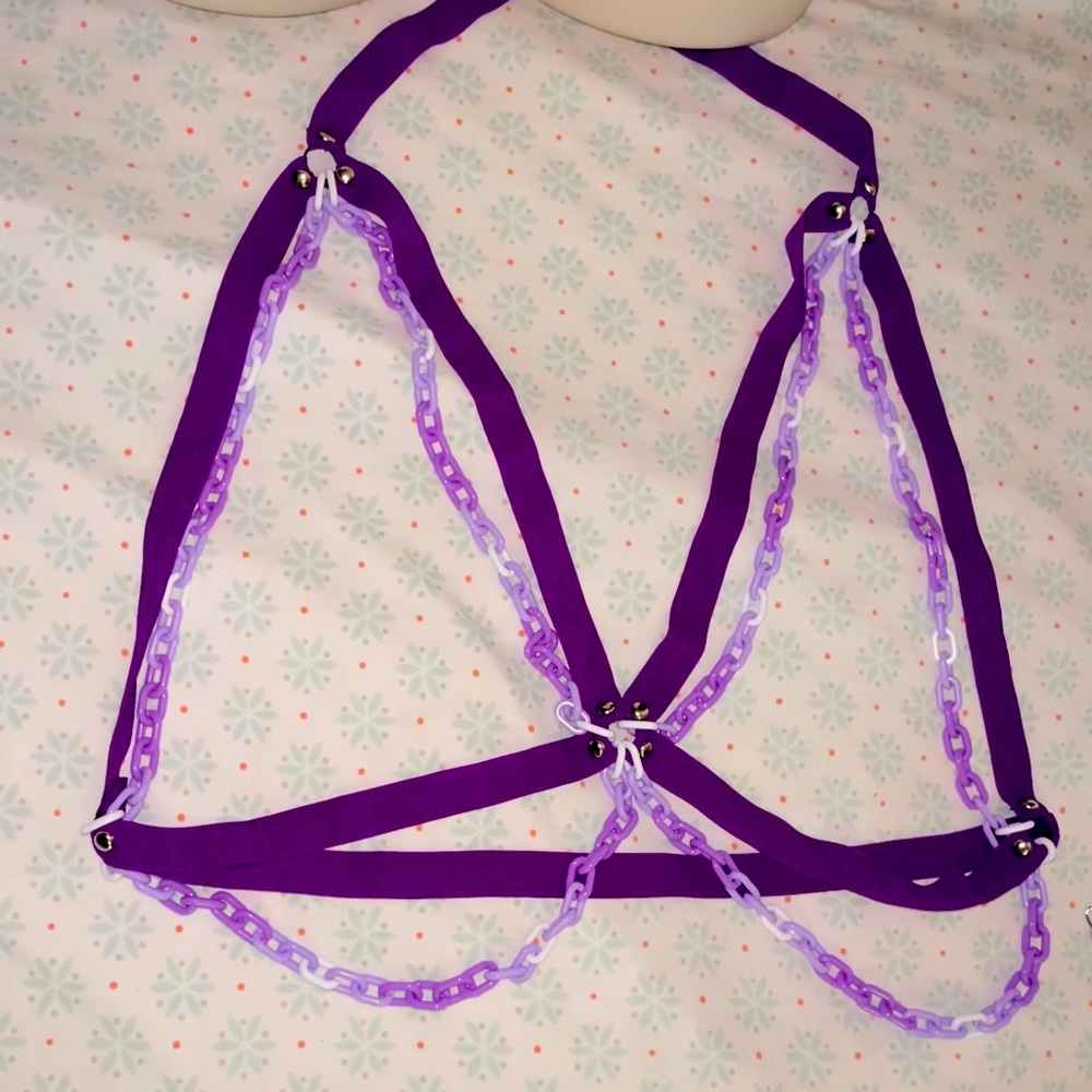 purple harness top